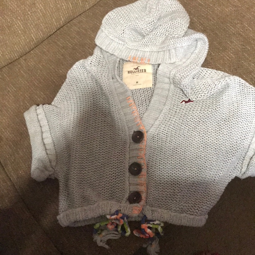 Sweater, cropped button up jacket